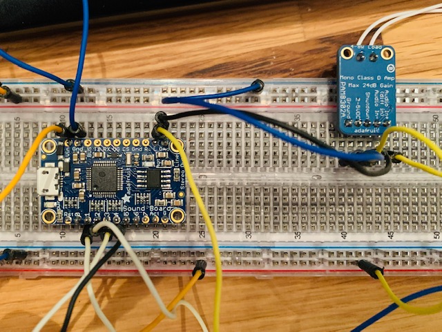 Coffee Cup Soundboard wired on a Bread Board