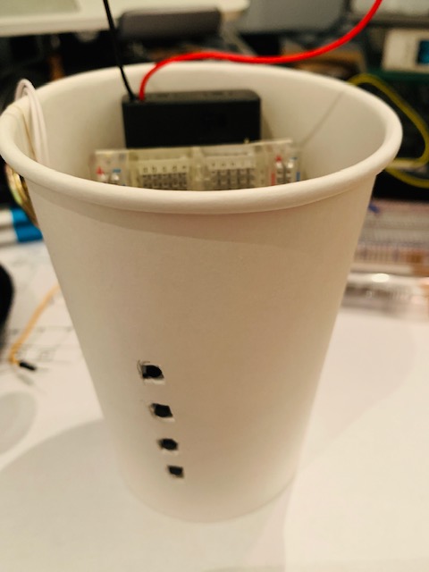 Coffee Cup with Buttons installed