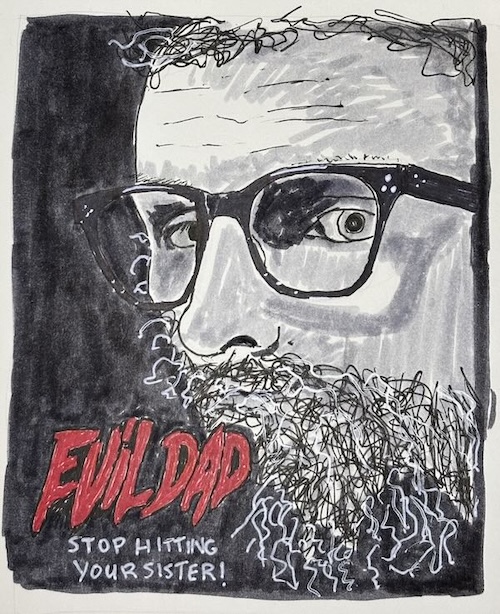 Self Portrait in the style of the Evil Dead movie poster